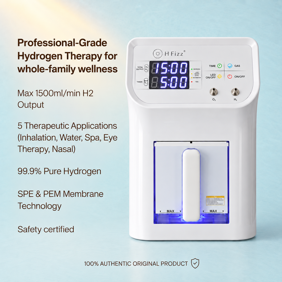 H Fizz® Complete 1500 Molecular Hydrogen/ Oxygen Generator